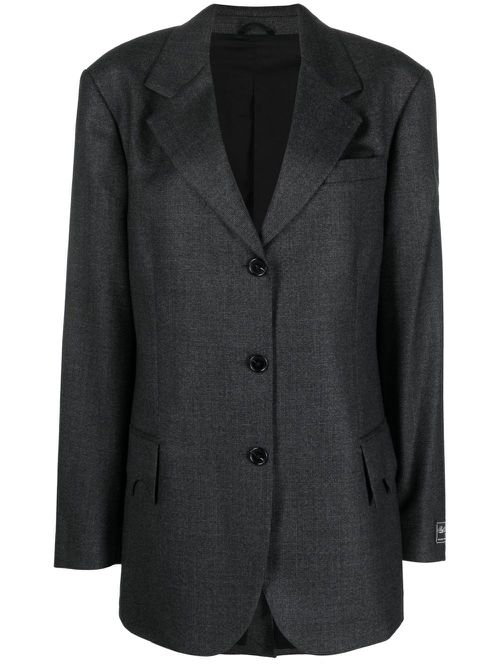 Single-breasted wool blazer - Grey