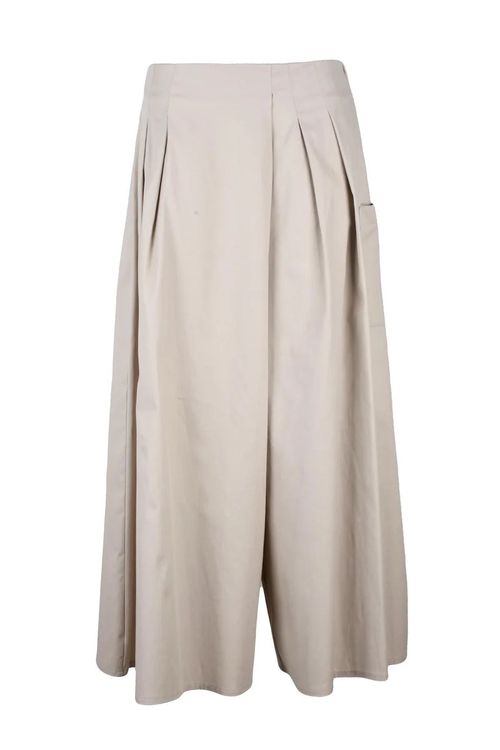 Cotton Elastane Trousers - Beige