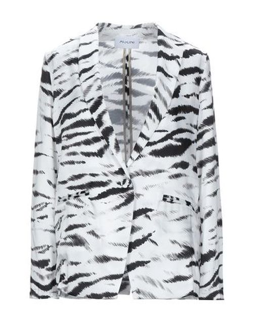 Woman Blazer White Size 10 Polyester