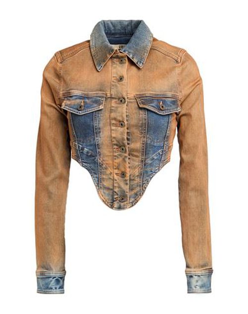 Knwls Woman Denim outerwear Tan Size 6 Cotton, Recycled polyester, Elastane
