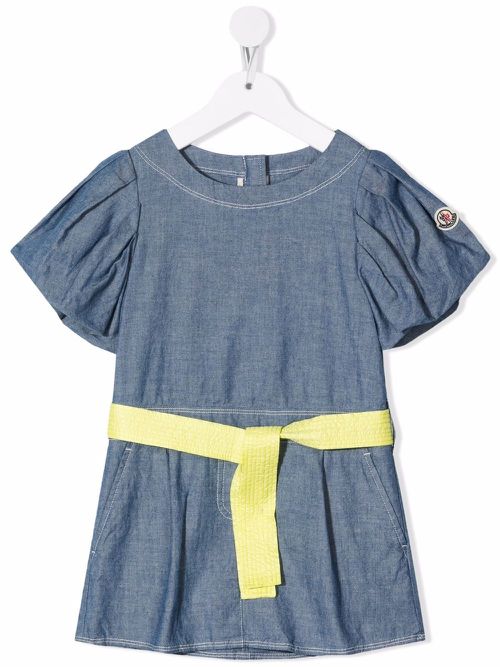 Tie-waist chambray dress - Blue