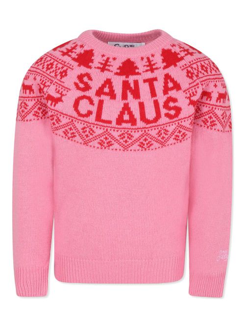 Patterned-jacquard sweater - Pink