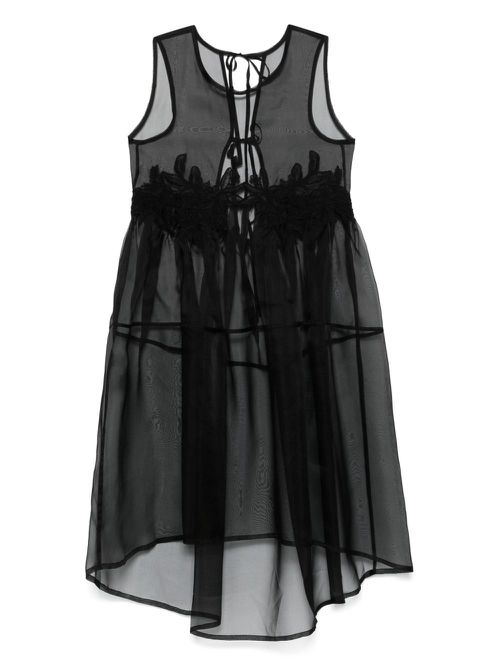 MAURIZIO MYKONOS semi-sheer midi dress - Black