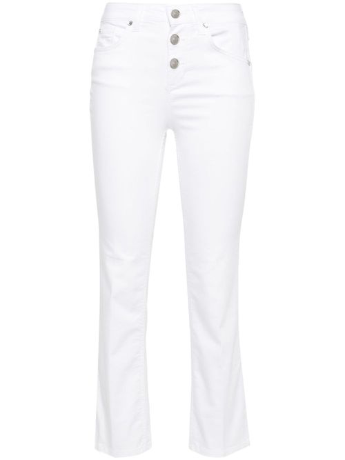 High-waisted bootcut trousers - White