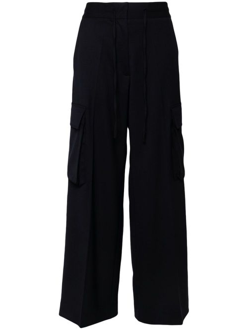 Gabardine cargo trousers - Blue
