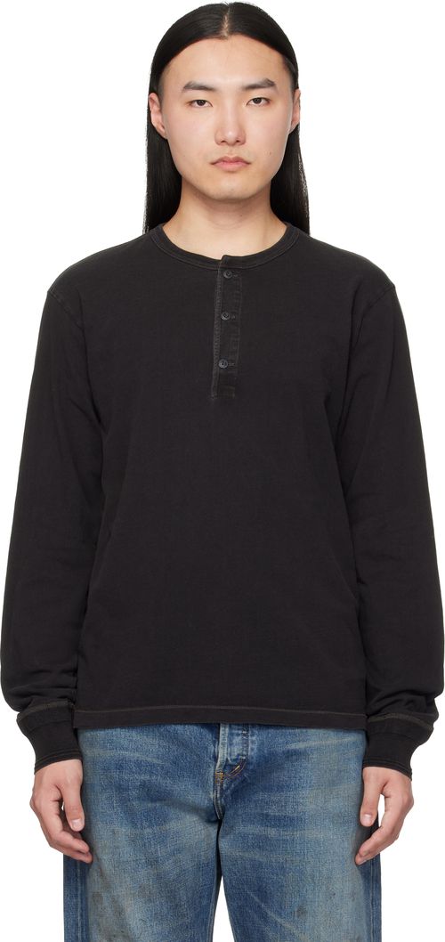 Black Indigo Jersey Henley