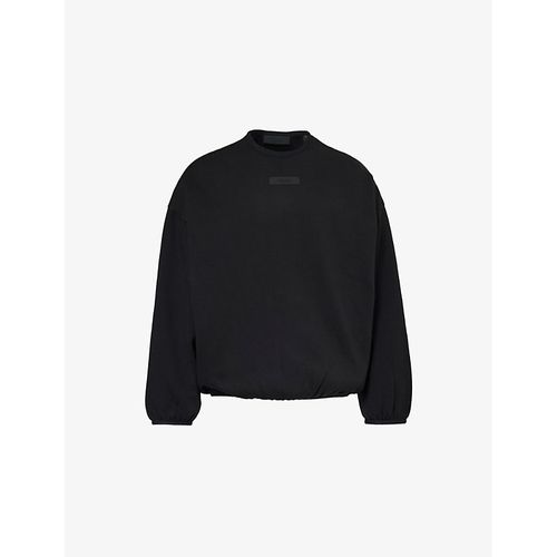 Mens Black Essentials Brand-patch Cotton-blend Sweatshirt S