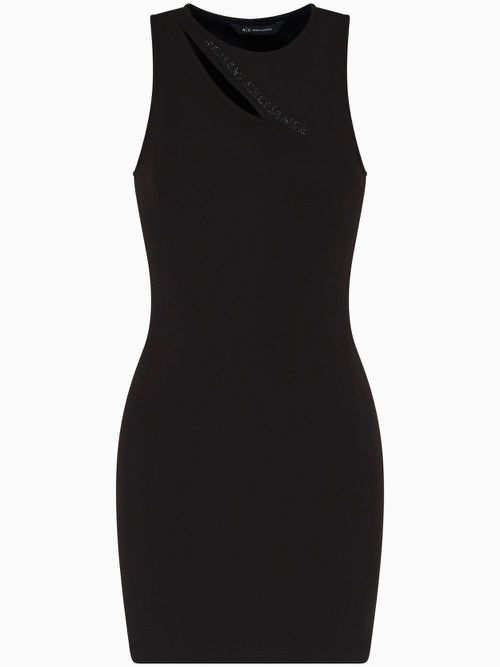 Armani Exchange cut-out detail mini dress - Black
