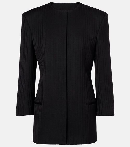 Ribbed-knit wool blazer