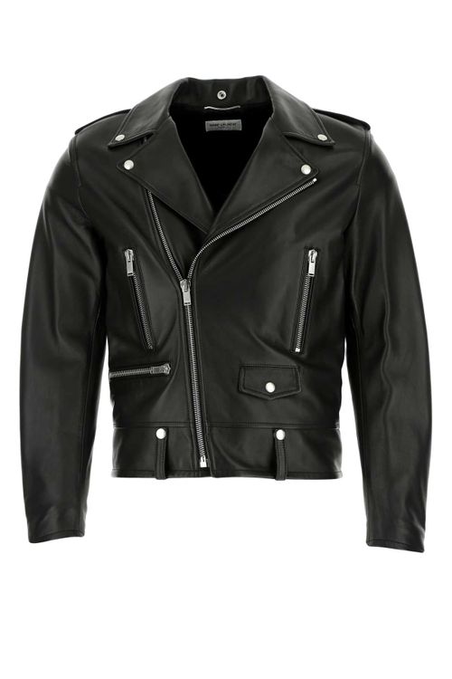 Leather Biker Jacket — Black