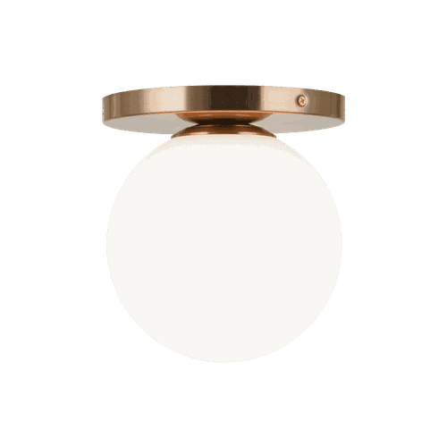 Aged Gold Brass One Light Wall Sconce Ceiling Mount from the Cosmo Collection