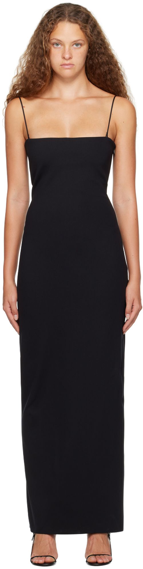 black neoprene maxi dress