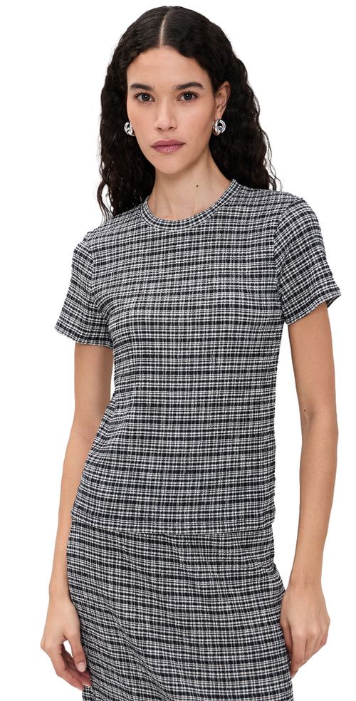 Short Sleeve Crew Neck Blouse Eclipse Combo
