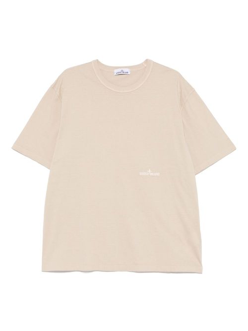 Logo-embroidered T-shirt - Neutrals