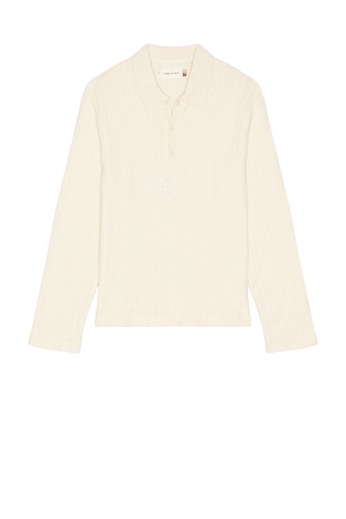 Honor The Gift Long Sleeve Knit Polo in Ivory