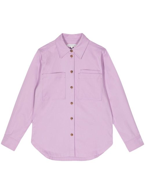 Patch-pocket cotton shirt - Purple
