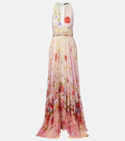Floral silk gown