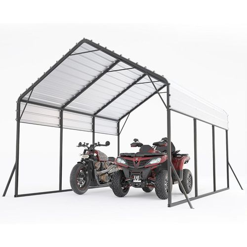 Garvee Metal Carport 13'x16'x11' Heavy Duty Steel 500 lbs Weight, 7,200 lbs Snow Load, Rust-Resistant Coating, Reinforced Frame, Permanent Vehicle Shelter
