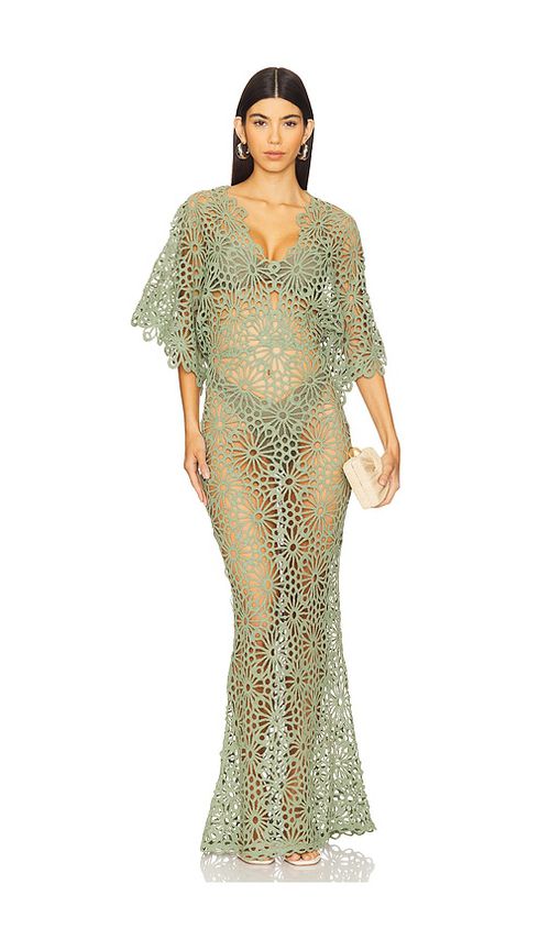 Norma Kamali Obie Gown in Vintage Green. S also in