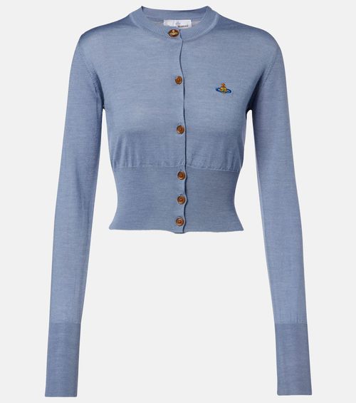 Bea cropped wool and silk cardigan