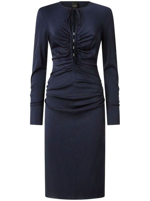 Ruched midi dress - Blue