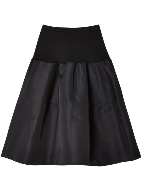 Pleated A-line skirt - Black