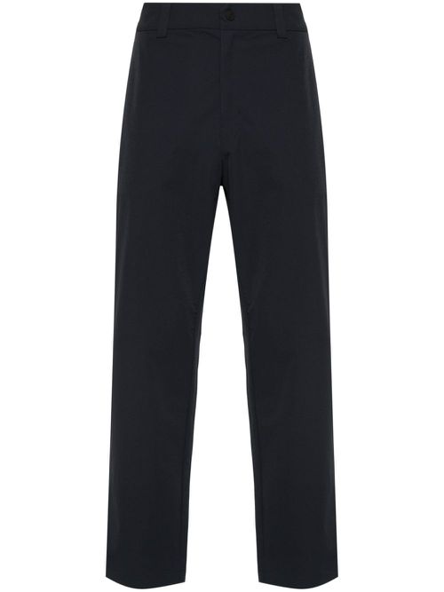Raised-logo straight-leg trousers - Black