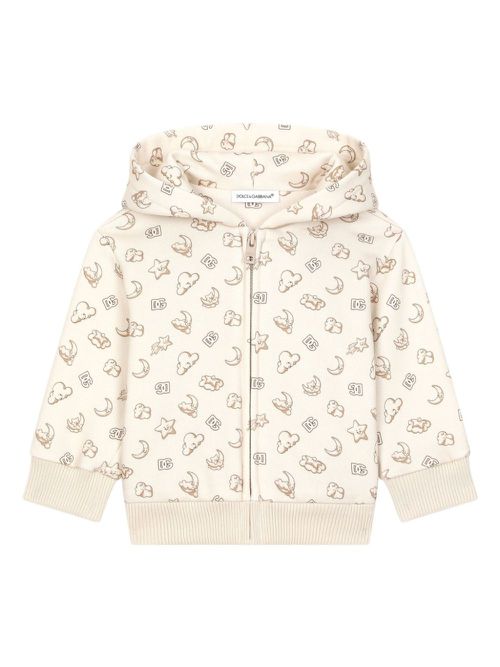 Graphic-print hoodie - Neutrals