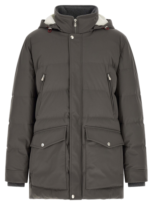 Goose Feather Padded Parka — Gray