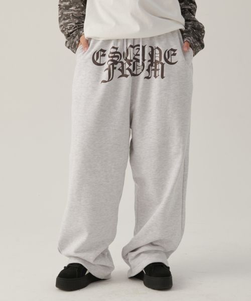 Lace Cross Print Sweatpants White Melange