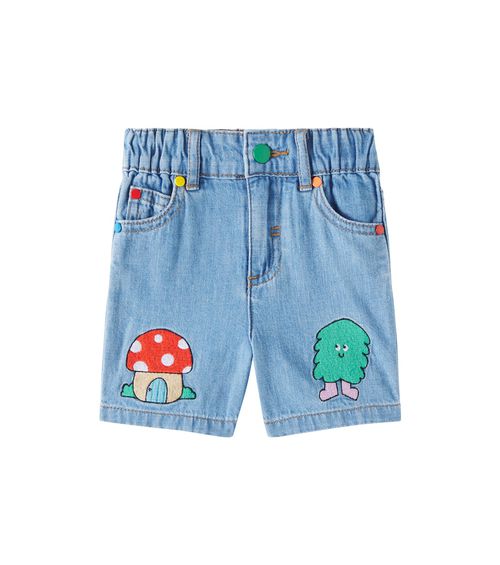 Stella McCartney Kids Baby embroidered denim shorts
