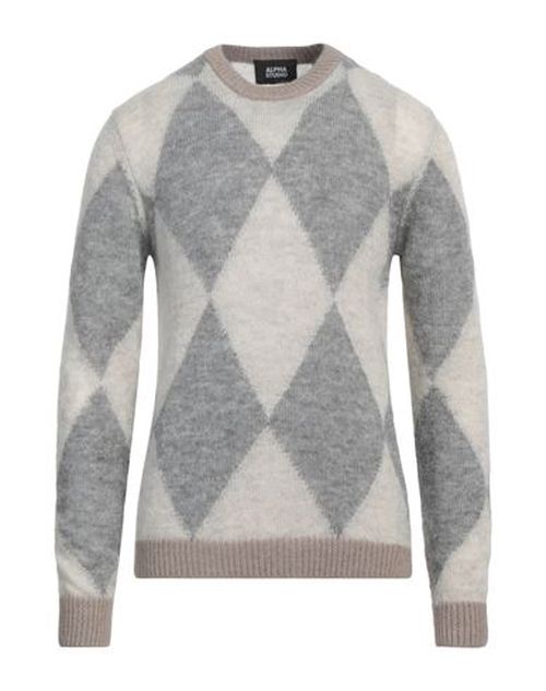 Man Sweater Taupe Size 38 Mohair wool, Polyamide, Polyester, Acrylic, Alpaca wool