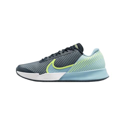NikeCourt Air Zoom Vapor Pro 2 Men's Hard Court Tennis Shoes (DR6191-400, Armory Navy/Volt/Denim Turquoise)