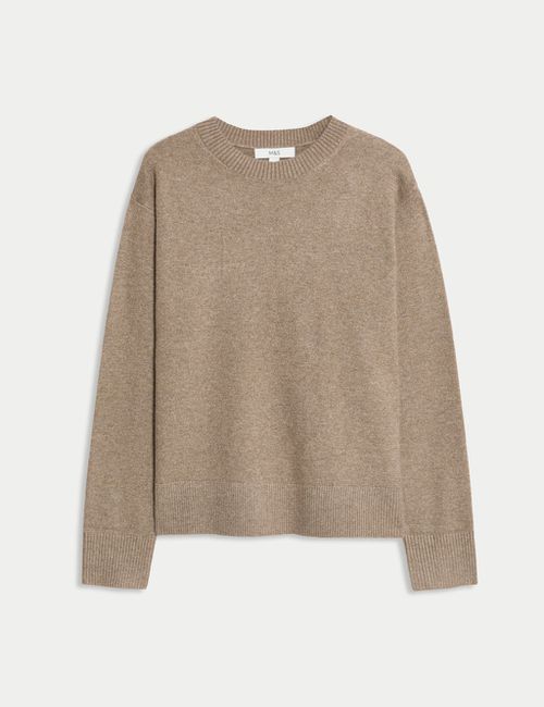 M&S Air-Yarn Crew Neck Jumper - Extra Small - Hazelnut, Hazelnut