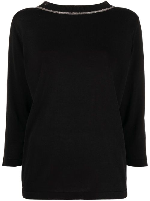 Contrast-stripe jumper - Black