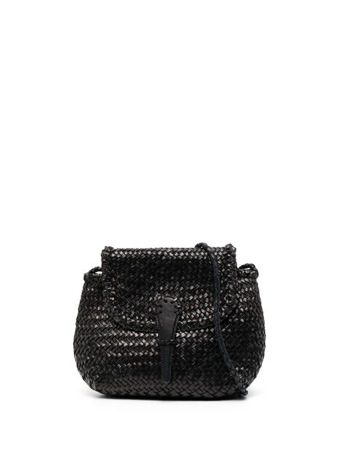 Mini City woven crossbody bag - Black