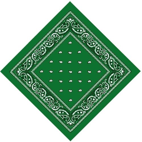 Neel Blue Cotton Bandana Headband Scarf for Raves, Riding, Outdoor Activities, in Green