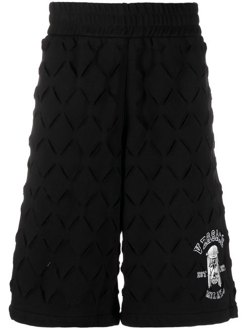 Logo-print cotton shorts - Black