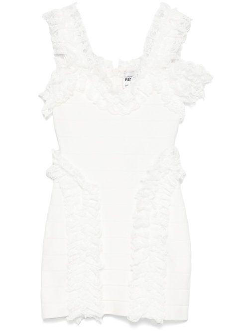 X Christopher Kane knit ruffle mini dress - White