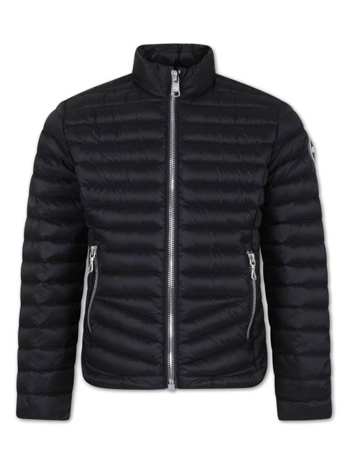 Logo-appliqué padded jacket - Black