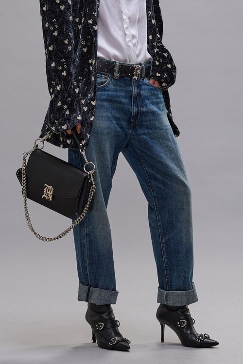 R13 Cuffed X-Boyfriend Jean - Sanford Blue