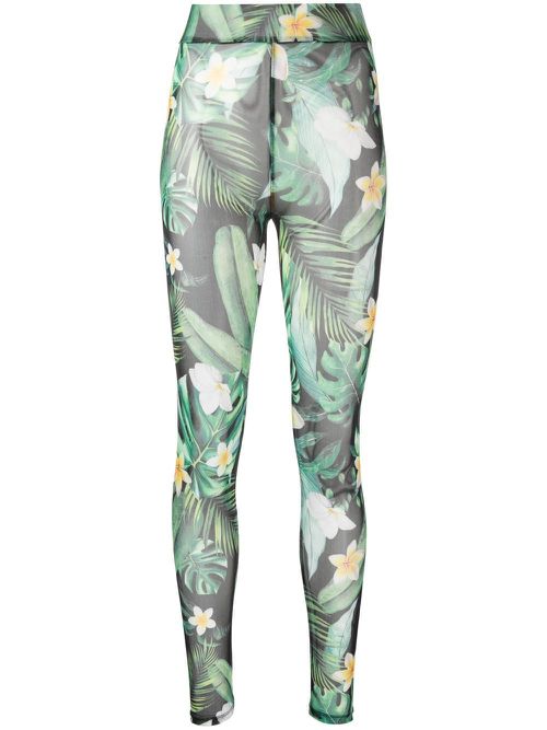 Graphic-print leggings - Black
