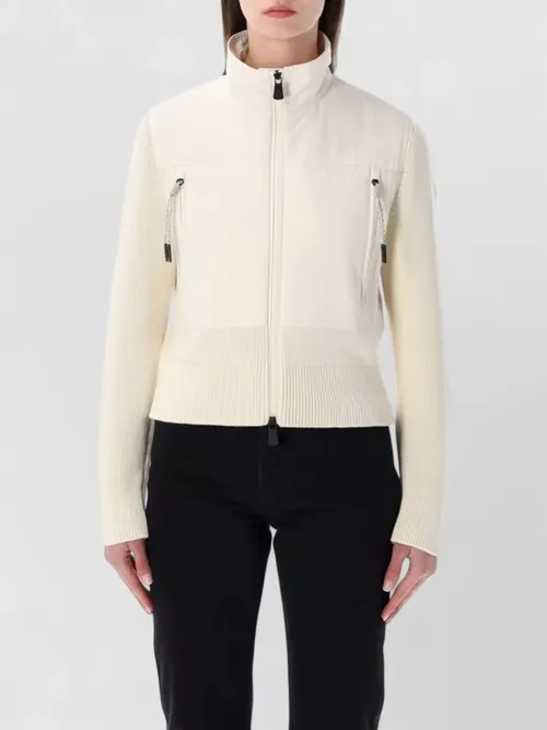 Moncler Grenoble - high collar knit cardigan zip pocket