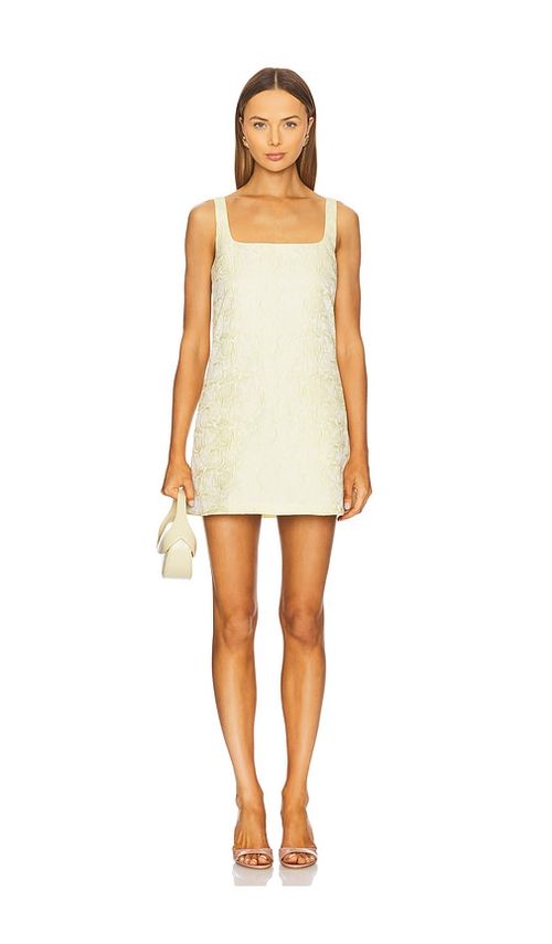 Amanda Uprichard MINIKLEID DRESS in Lemon. Größe XL. Also in L