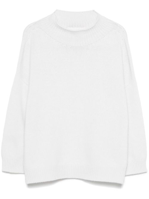High-neck sweater - White
