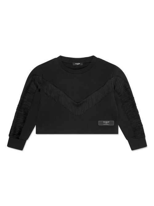 Fringe-detailing sweatshirt - Black