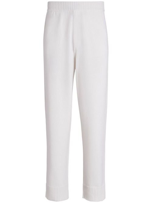 Straight-leg knit trousers - White