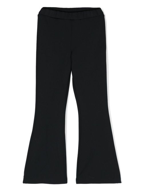 Logo-patch flared trousers - Black
