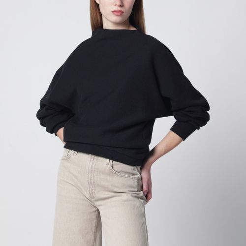 6397 Black Draped Sweatshirt