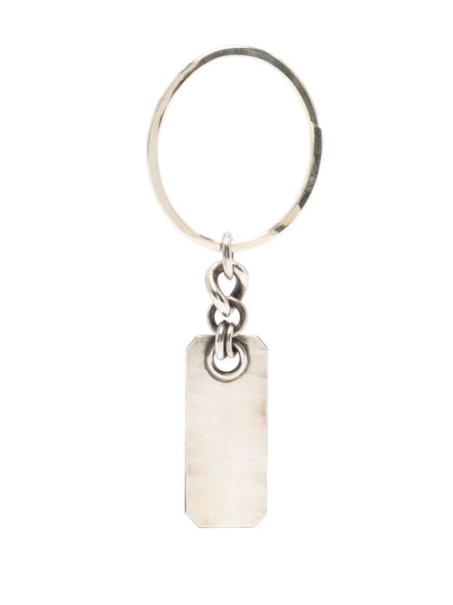 Sterling silver dog tag keyring